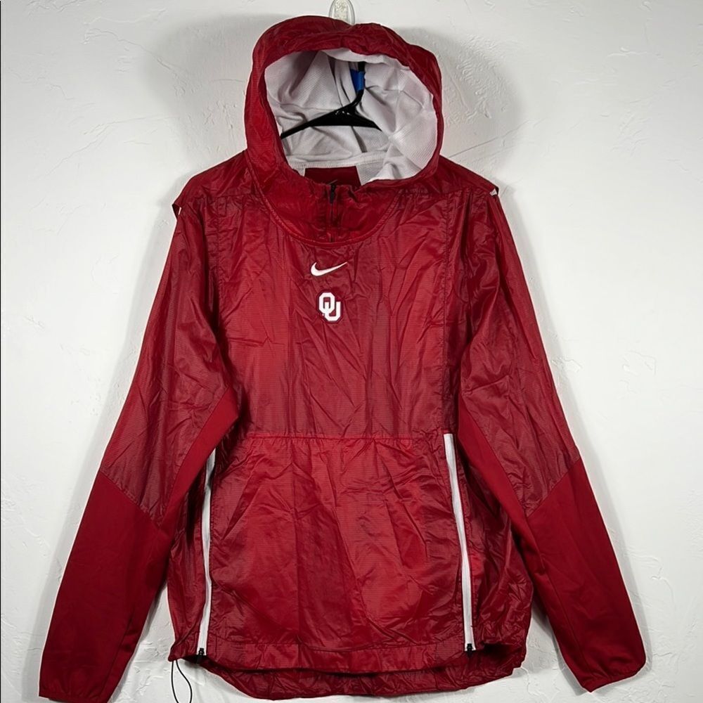 🔥🏈 OKLAHOMA SOONERS Nike Center Swoosh Lightweight Pullover Windbreaker Jacket